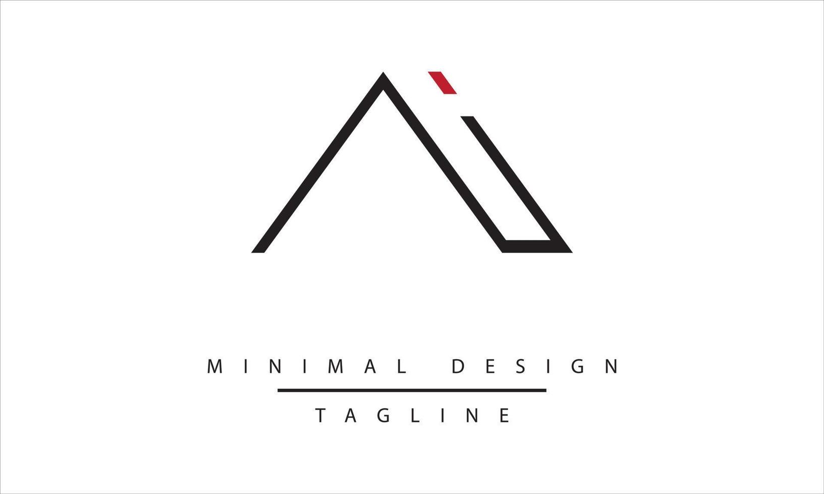 IA or AI Minimal Logo design Vector