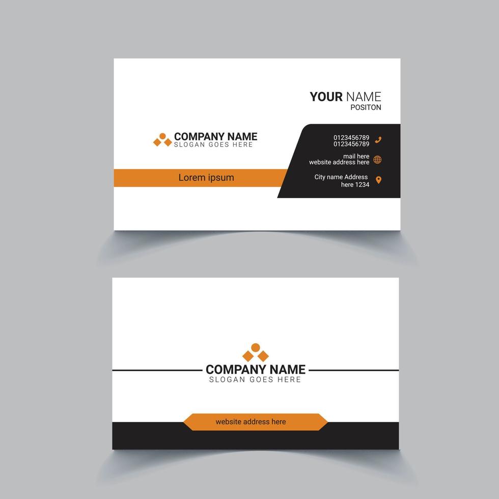 Orange corporate business card design vector