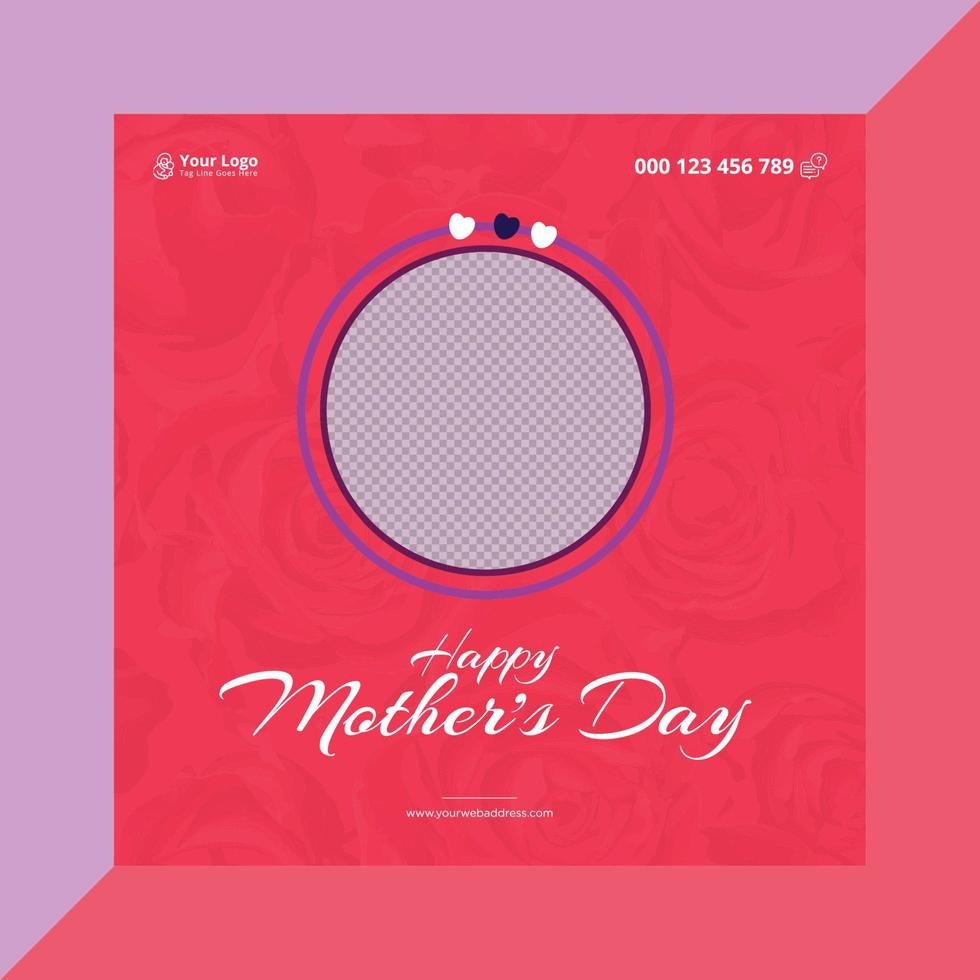 Happy mothers day social media post design template vector