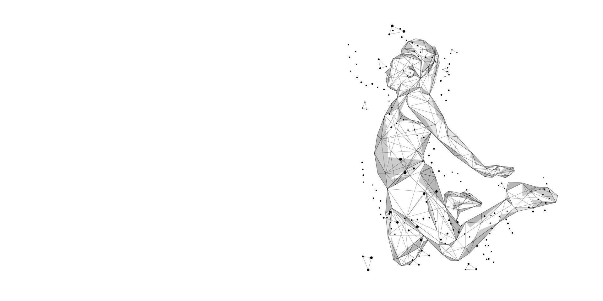 lonely basketball player on white background Abstract slam dunk movement low poly wireframe digital vector illustration slam dunk jump
