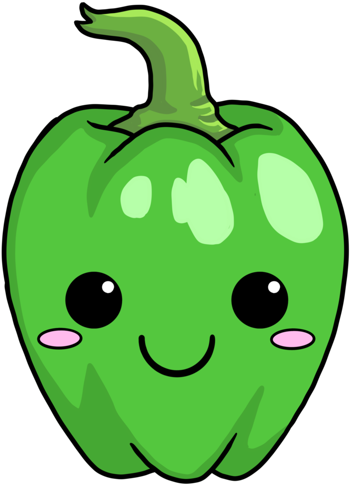 pimentão vegetal bonito colorido dos desenhos animados png