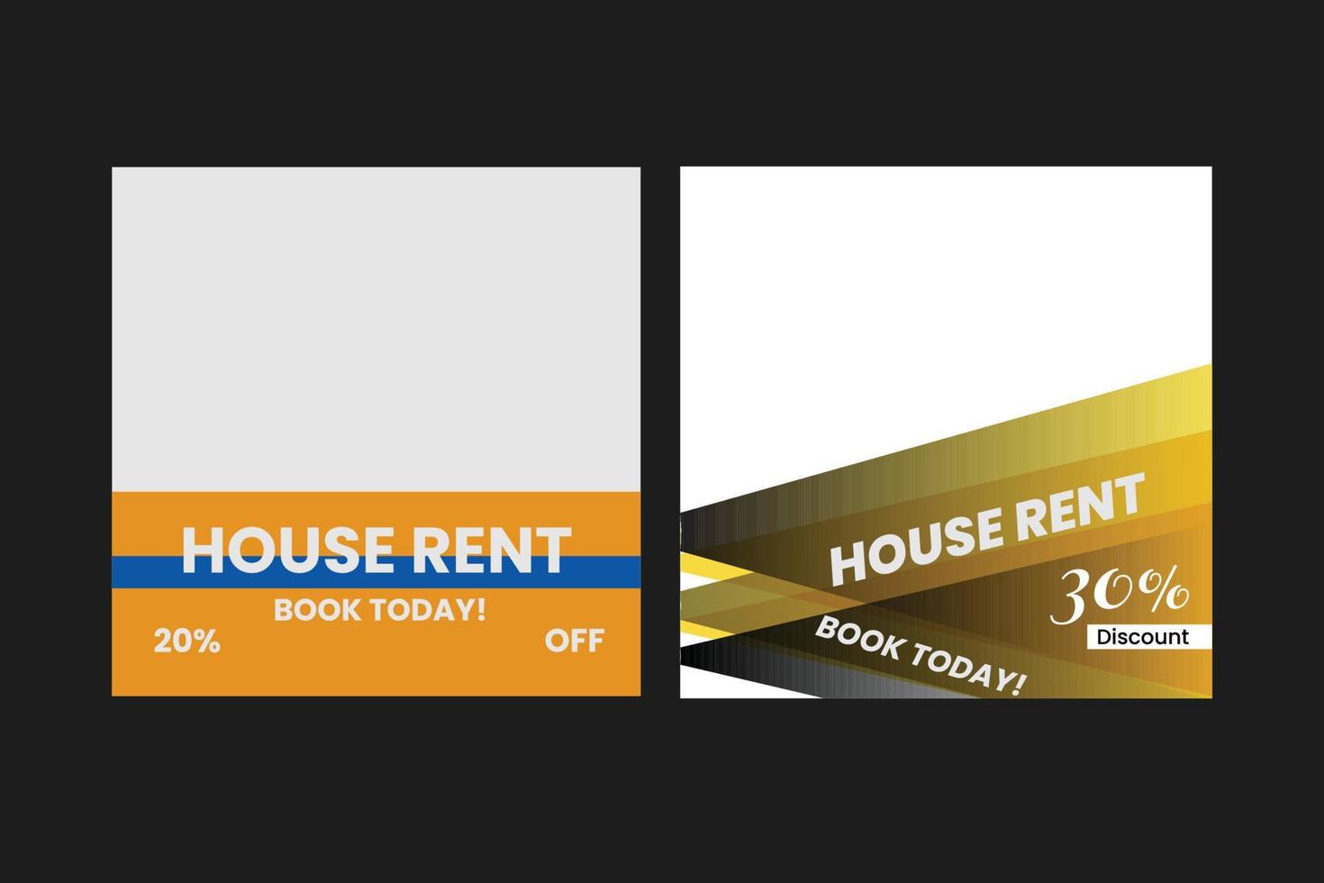 home rent social media template web banner vector