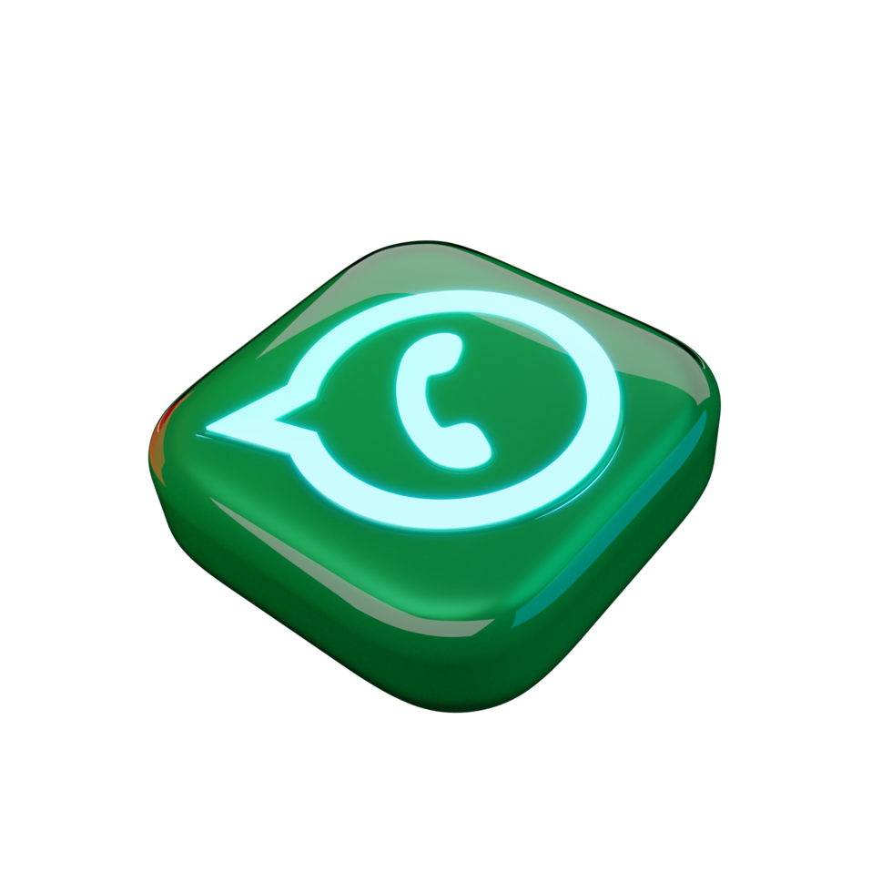 brillante icono 3d de whatsapp png