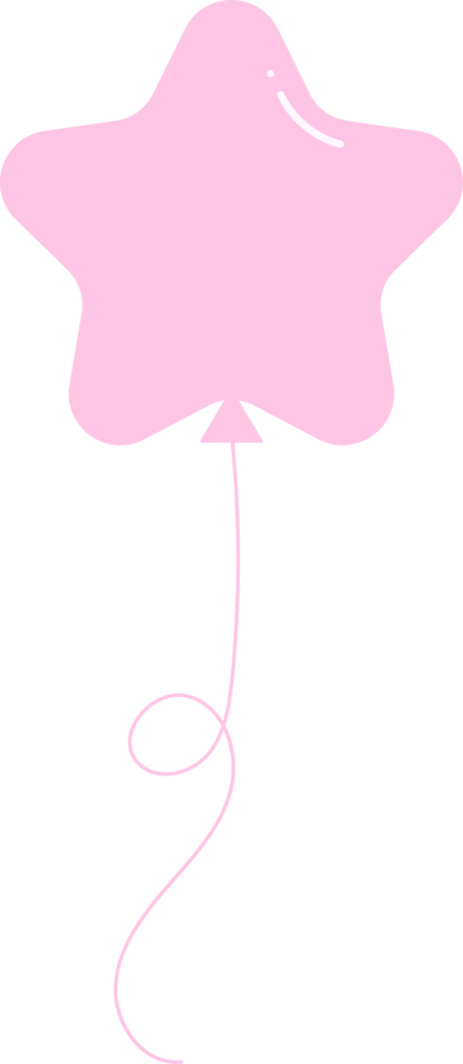cor de tom rosa de aniversário de balão, design de desenho animado de estilo plano png