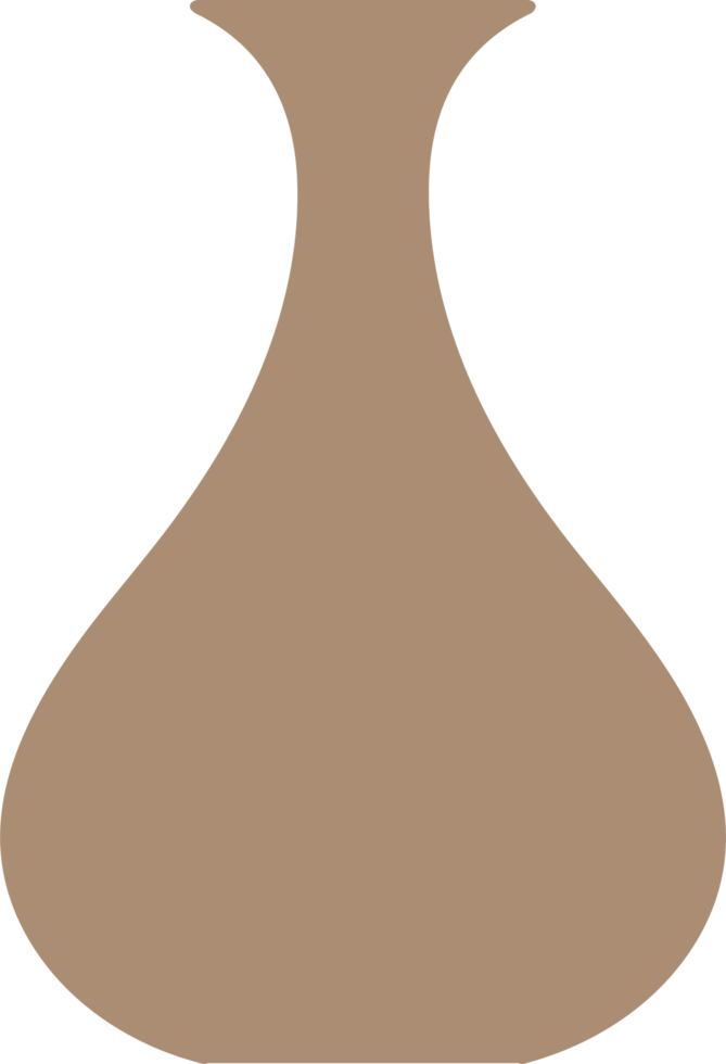 Ceramic vase nordic style, Flat style vase, minimal design png