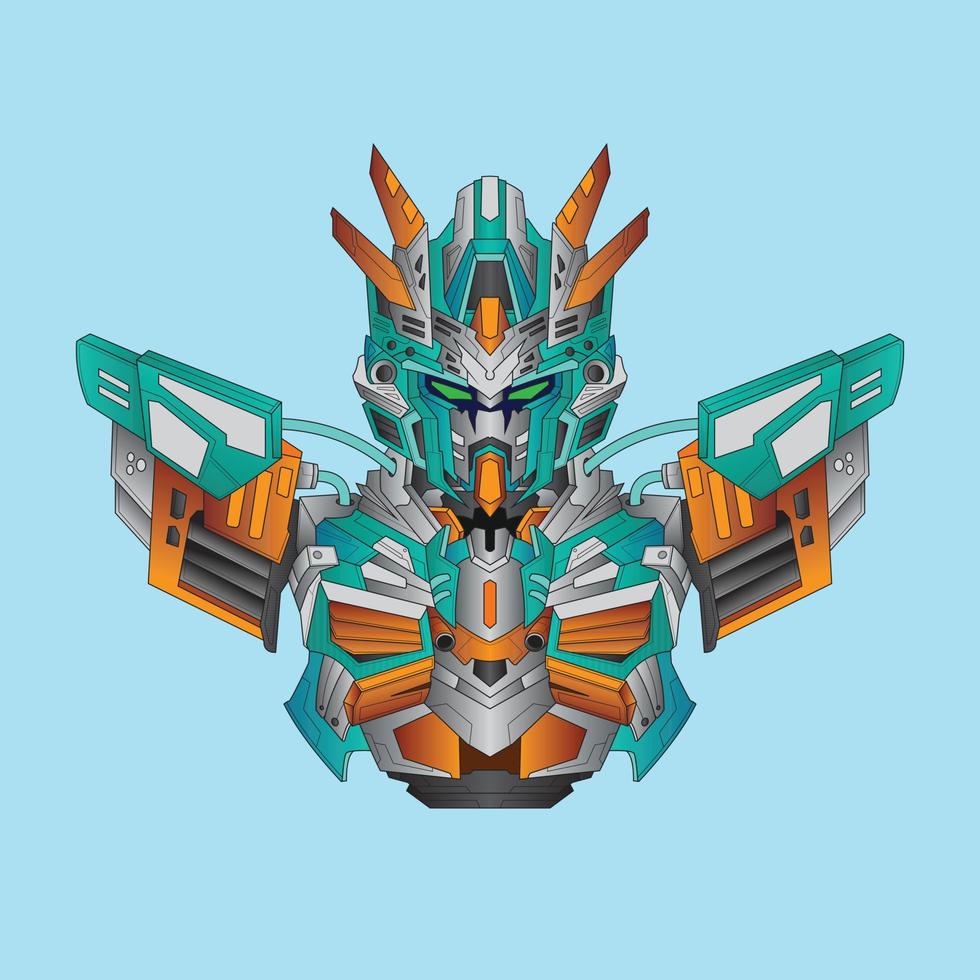 Robot knight American warrior in background, Perfect for T-Shirt Design, Sticker, Poster, Merchandise and E-sport logo vector