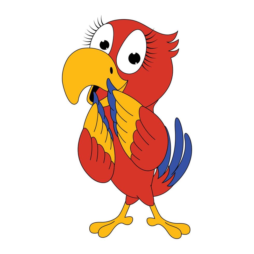 cute parrot bird cartoon graphic vector