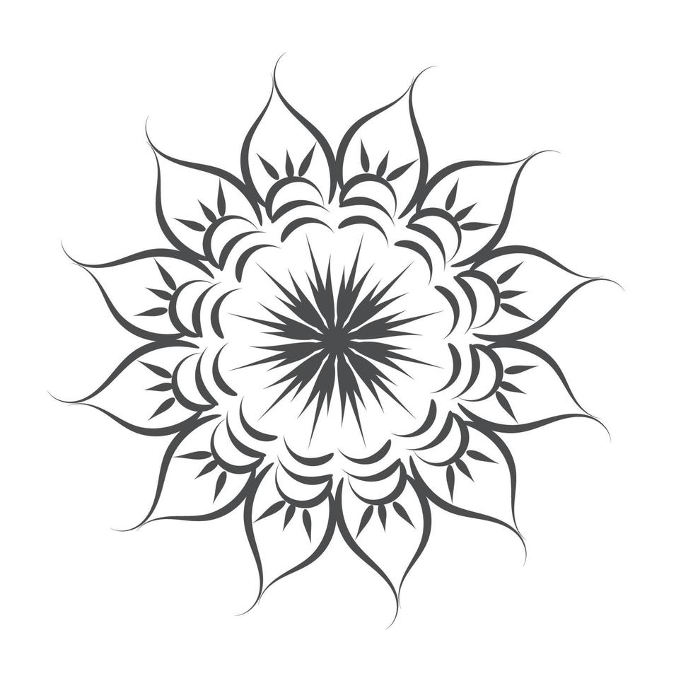 diseño de arte mandala en círculo. diseño de mandala simple arte de mandala floral hermosa obra de arte de mandala vector