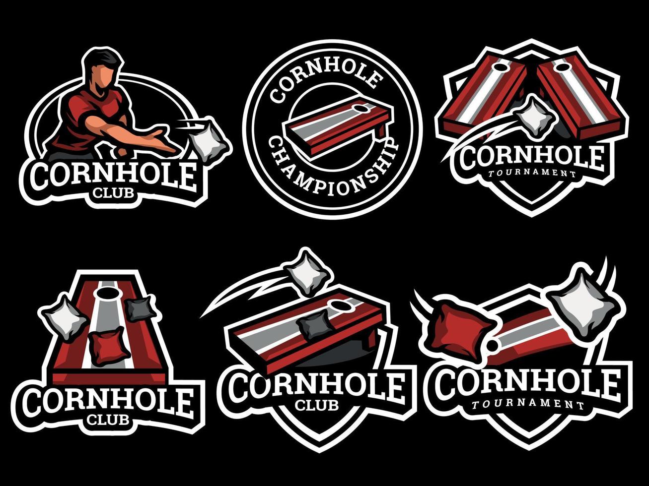 Set of Corn hole logos and emblems vector