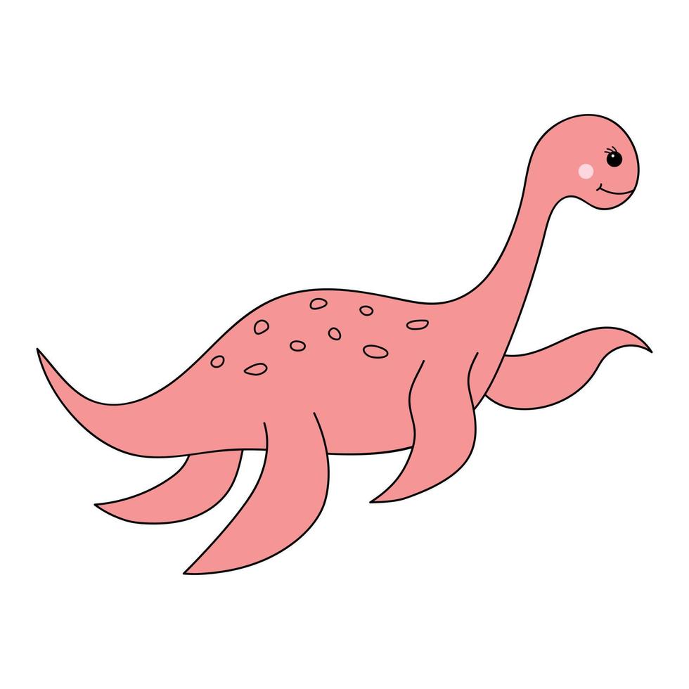 lindo bebé dinosaurio. personaje prehistórico en estilo garabato. vector