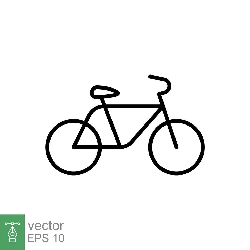 Bicycle icon. Simple outline style. Bike, race, transportation concept. Thin line vector illustration isolated on white background. EPS 10.