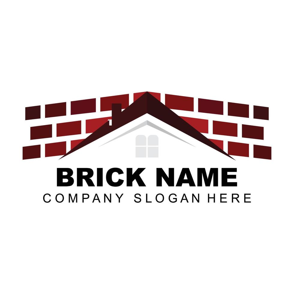 Brick Logo Design, Building Material Illustration, Construction Company Product Brand Icon vector