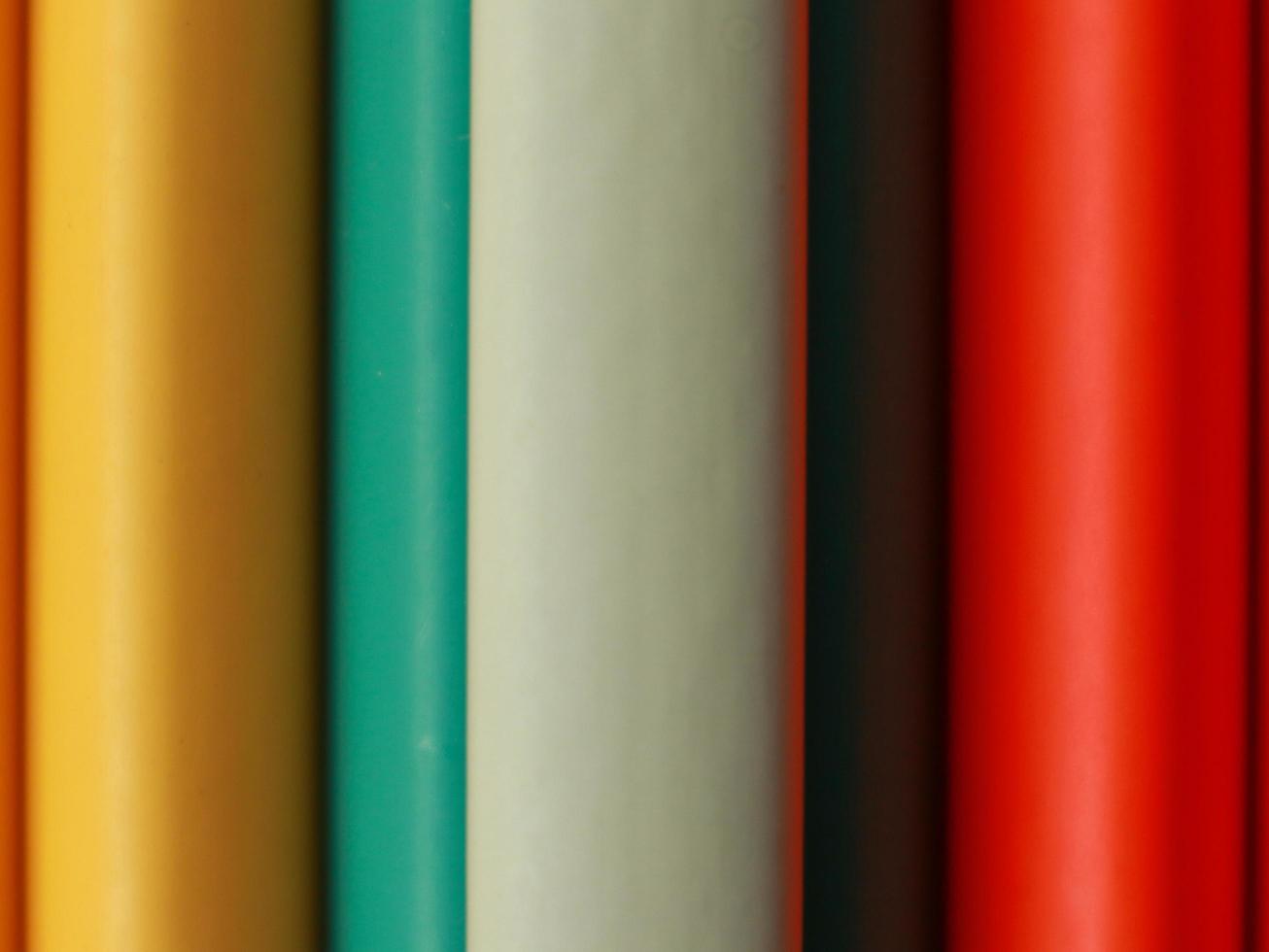 Close-up view of colorful new carbon pencils isolated photo