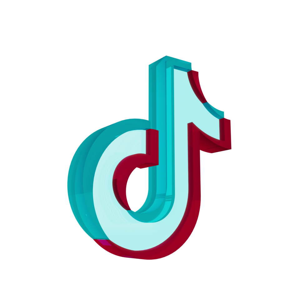 ícone de vidro tik tok renderização 3d png