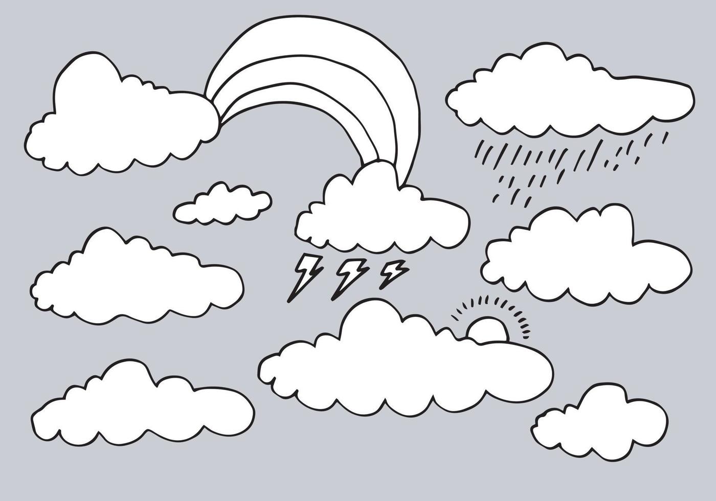 Hand drawn weather collection. Flat style vector illustration.