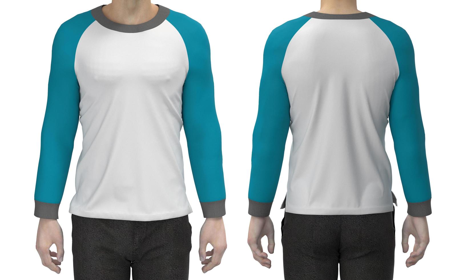 man in blank sweater, front and back views photo