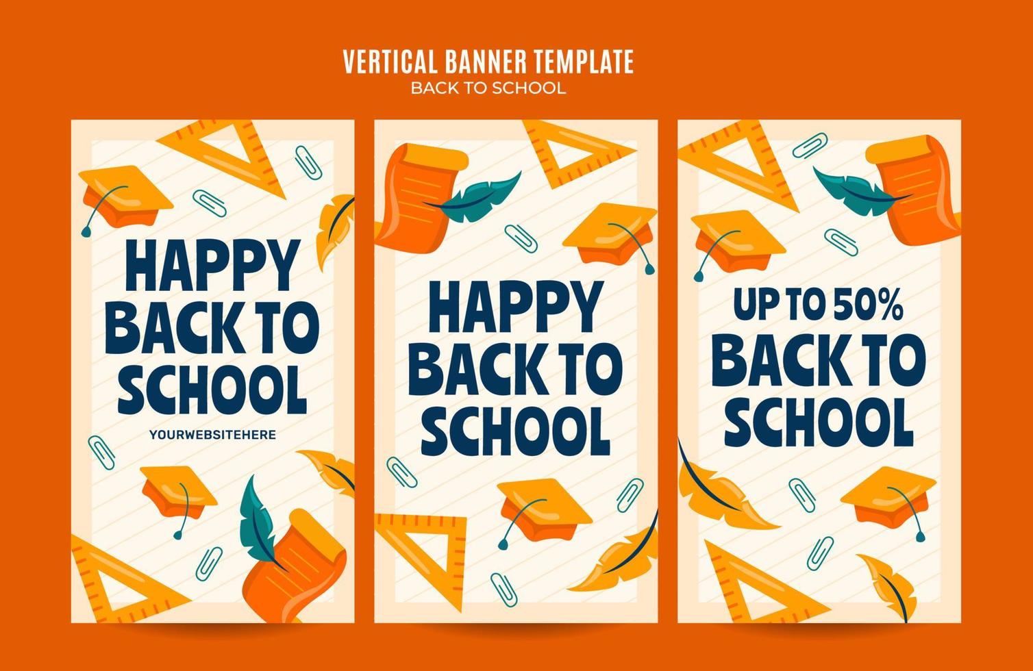 Back to School Web Banner for Social Media Vertical Poster, banner, space area and background vector