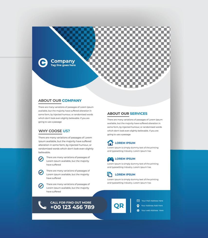 Business corporate flyer and brochure cover page design template vector