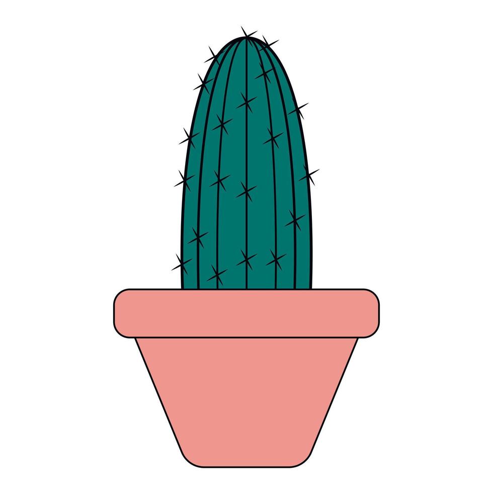 vector lindo cactus aislado en un fondo blanco