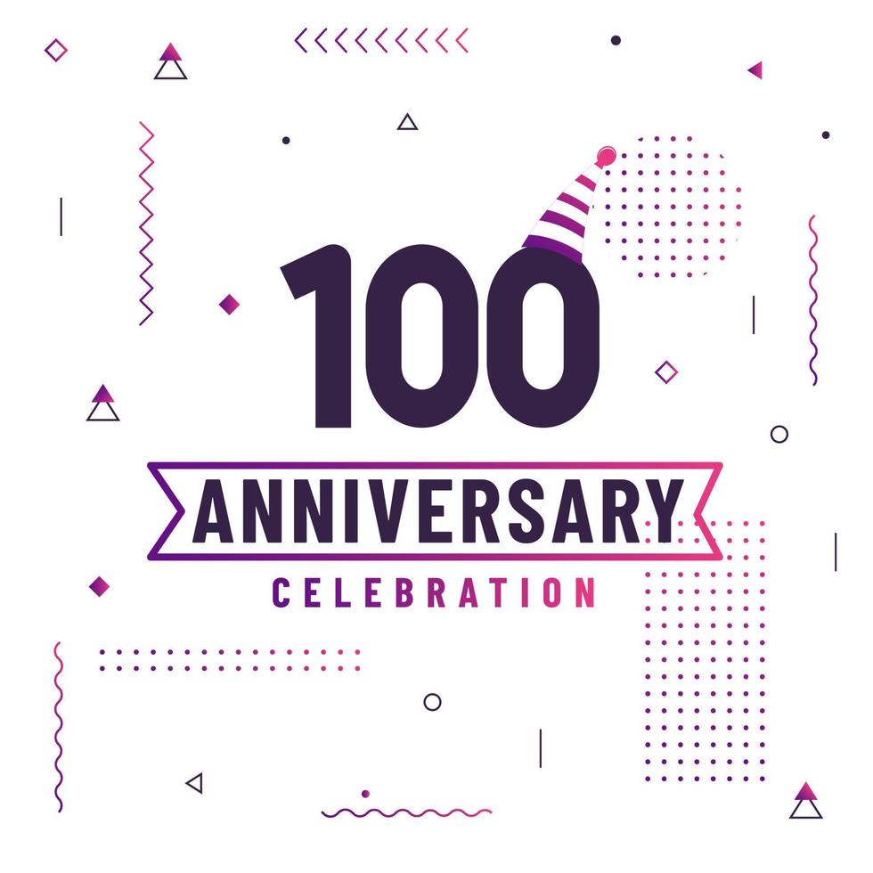 100 years anniversary greetings card, 100 anniversary celebration background free vector. vector