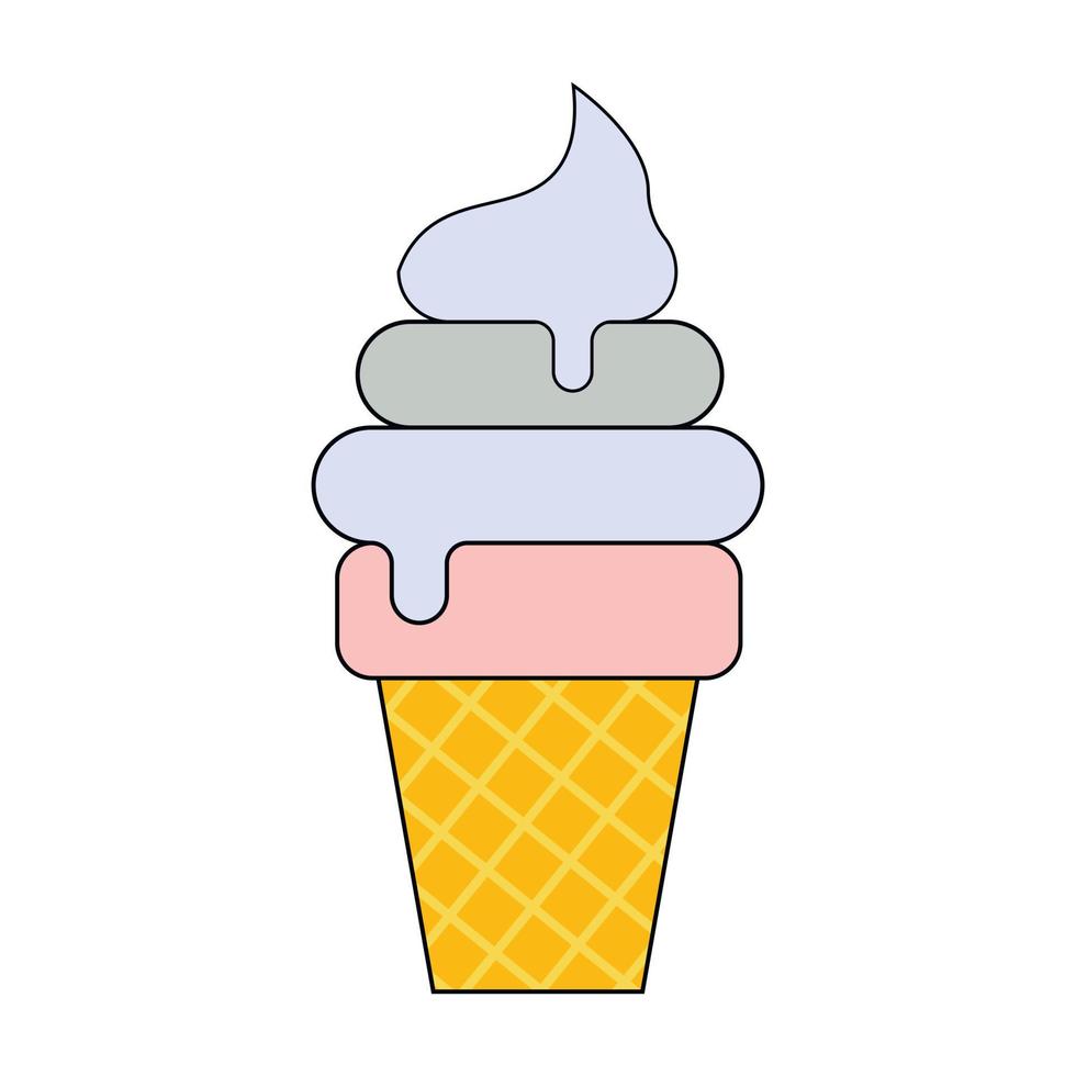 Ice cream vector illustration Comic character in cartoon style illustration for t shirt design