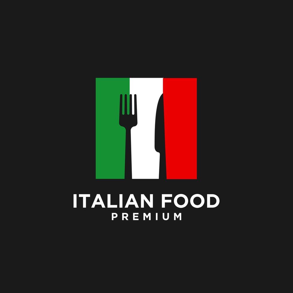 ilustración de diseño de logotipo de vector de comida italiana