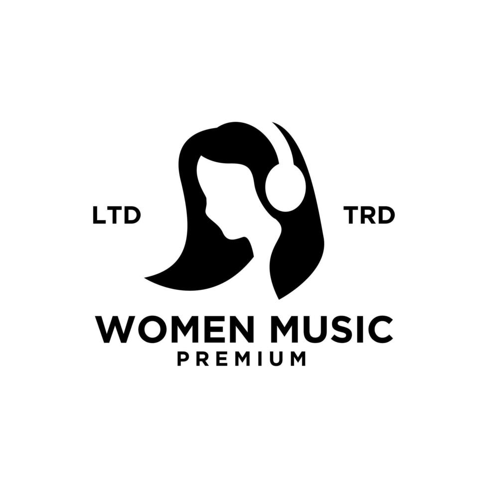 vector de diseño de logotipo de música de mujeres