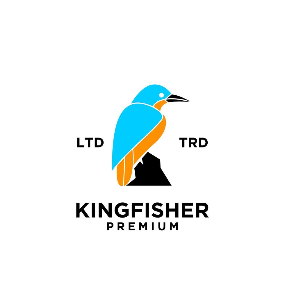 kingfisher line logo vector design