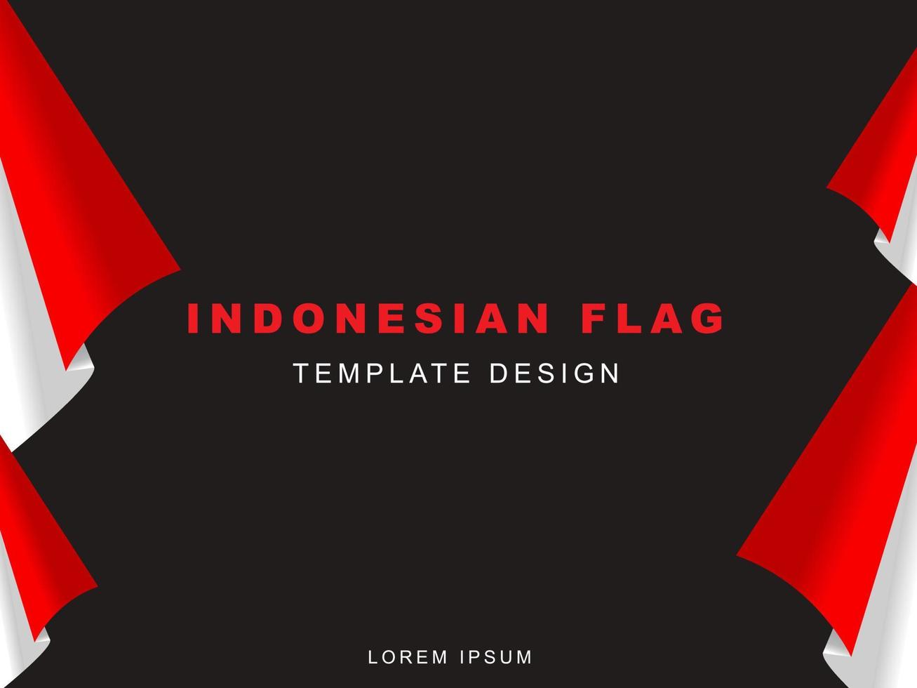 Indonesian flag template design with red white gradient color concept. Republic of Indonesian independence day. Republic of Indonesian anniversary. 17 August of social media banner template design. vector