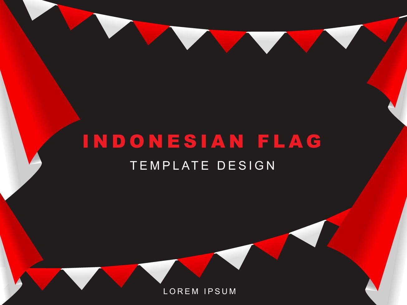 Indonesian flag template design with red white gradient color concept. Republic of Indonesian independence day. Republic of Indonesian anniversary. 17 August of social media banner template design. vector