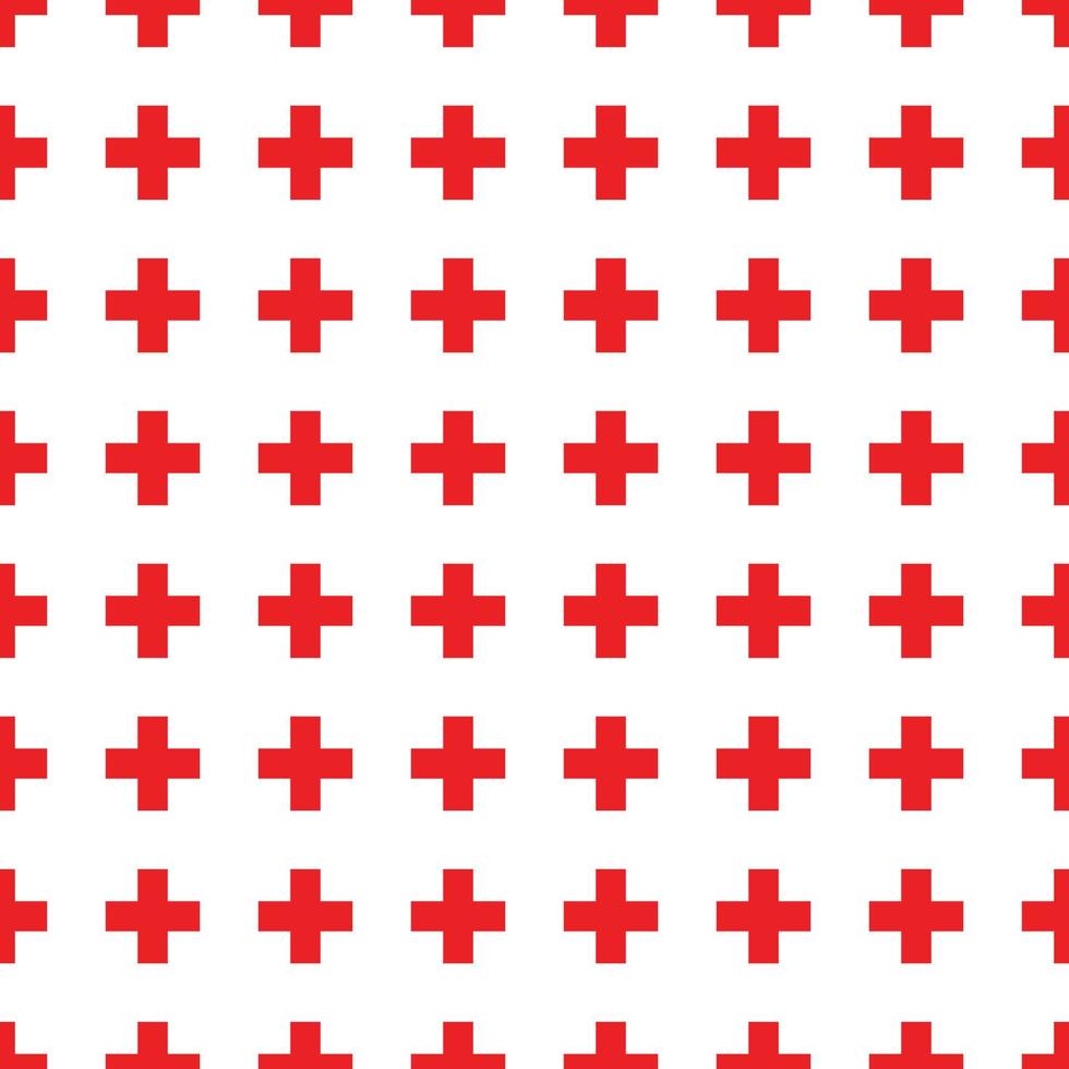 patrón abstracto sin fisuras con cruces rojas sobre fondo blanco. diseño suizo moderno en estilo bauhaus vector