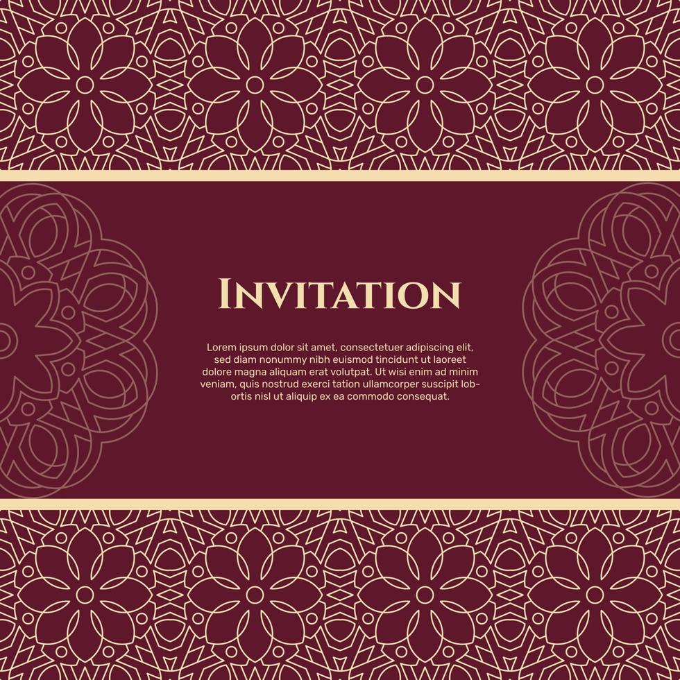 invitación de boda y tarjeta de anuncio con adorno en estilo árabe. - vectores. vector