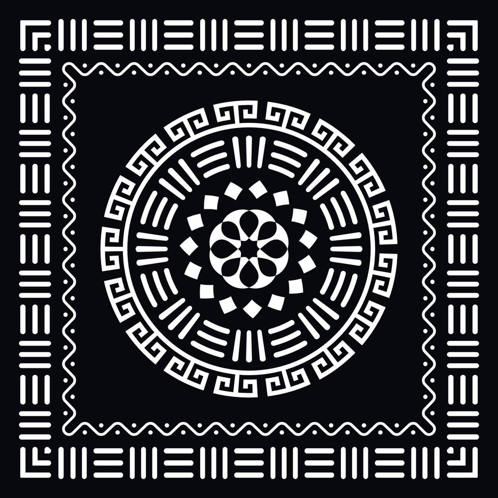 Tribal bandana pattern vector, shawl, tablecloth, neck scarf, handkerchief design vector
