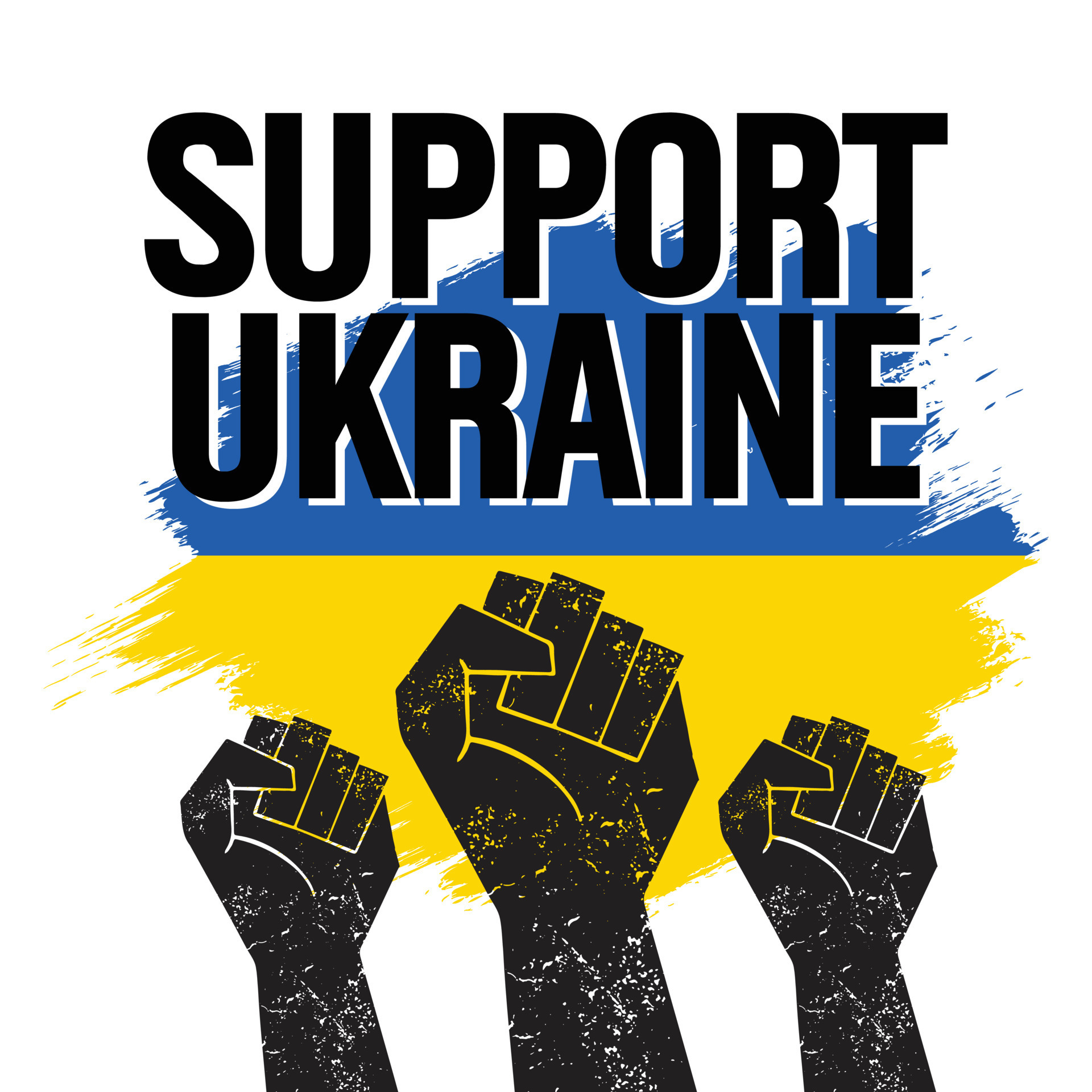 Stand With Ukraine. Stand and Support with Ukraine 11999237 Vector Art