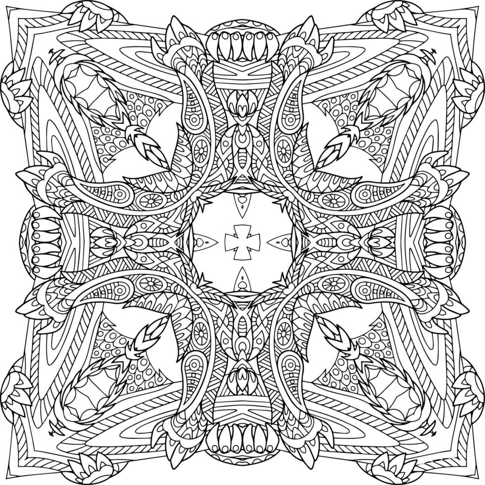 mandala element for colouring book vector