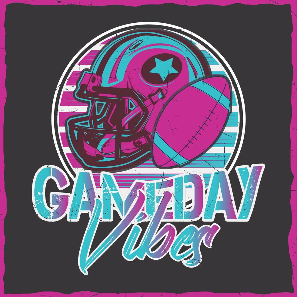 American Football Tshirt Design illustration retro vintage for print vector