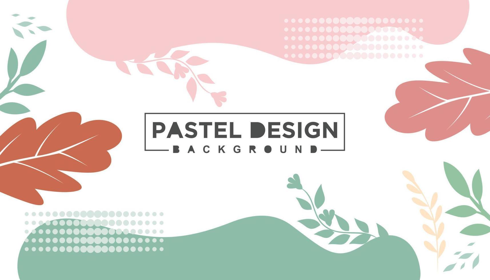 Abstract wavy and floral background pastel color design vector