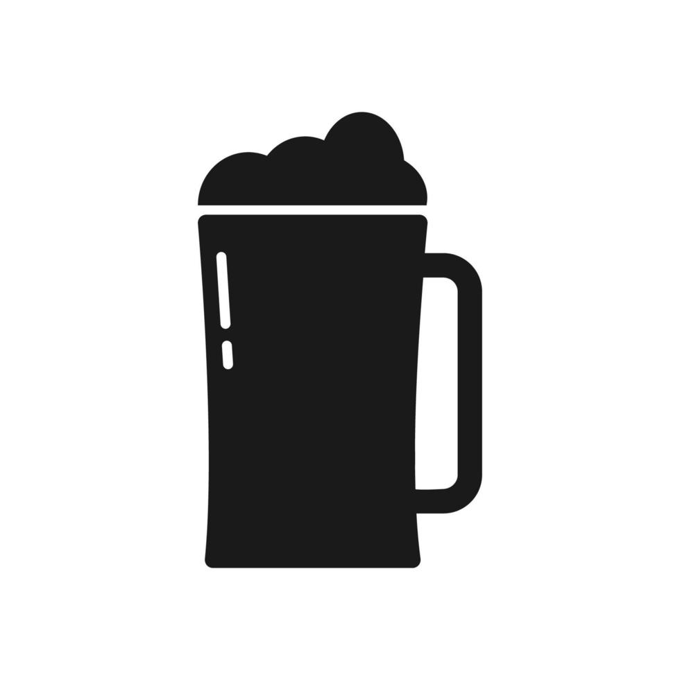 una ilustración de un vaso de cerveza en un moderno diseño plano vector