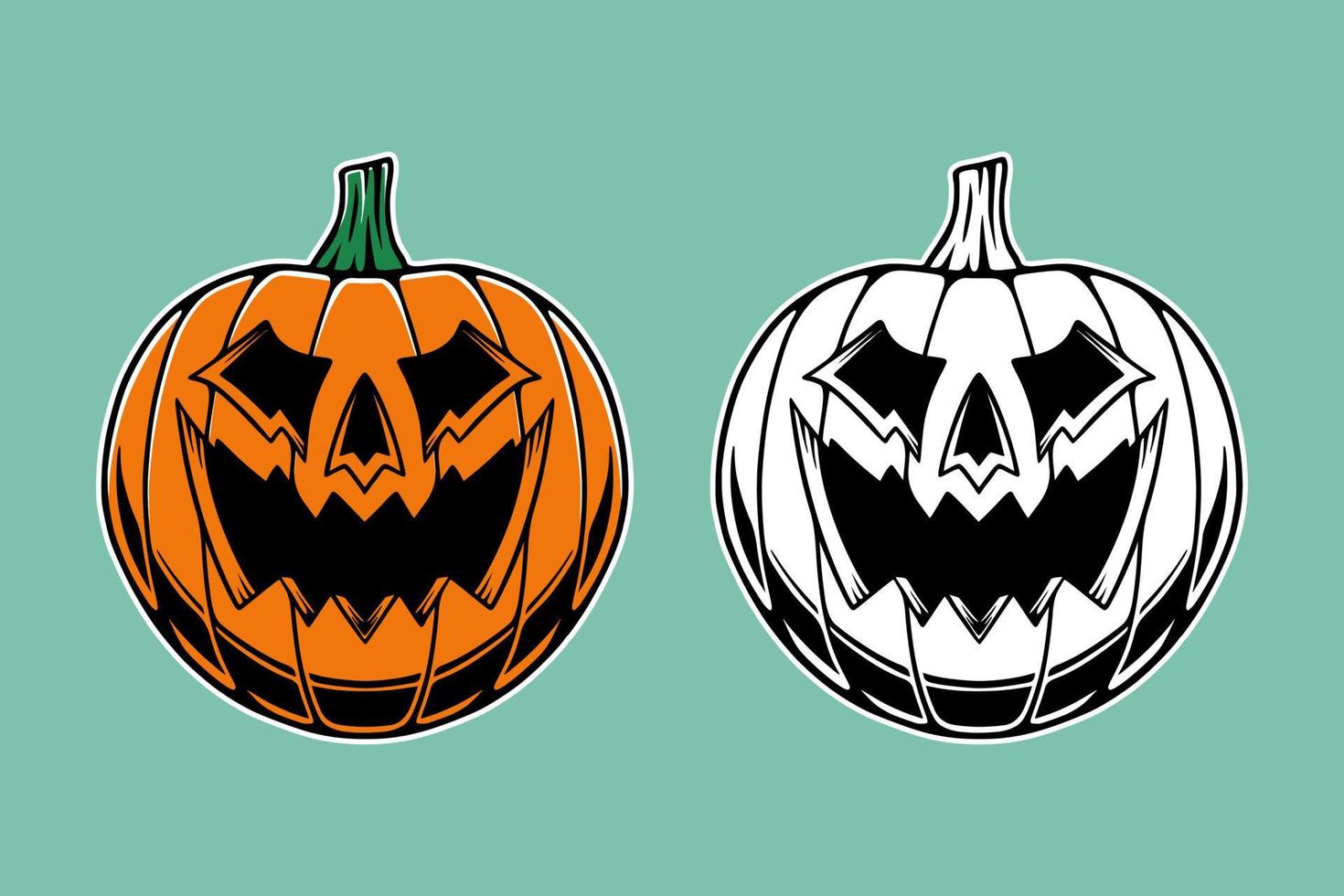 Vector cute pumpkin design bundle set