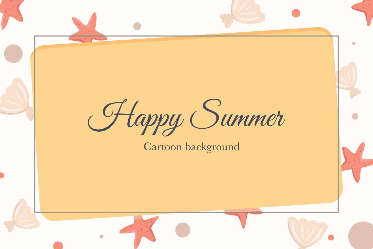 cute cartoon summer beach template background vector