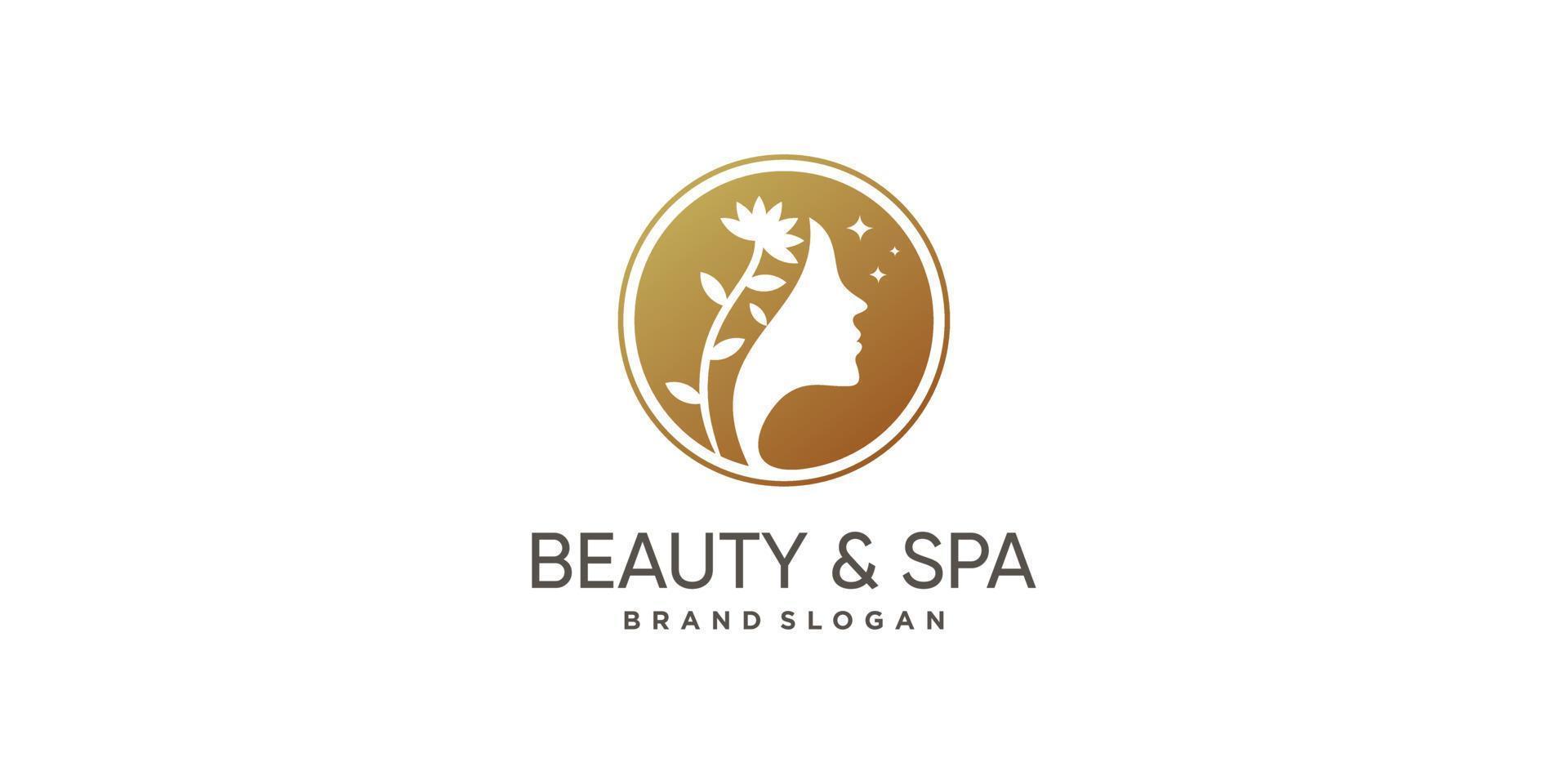Beauty logo design with creative abstract concept Premium Vector