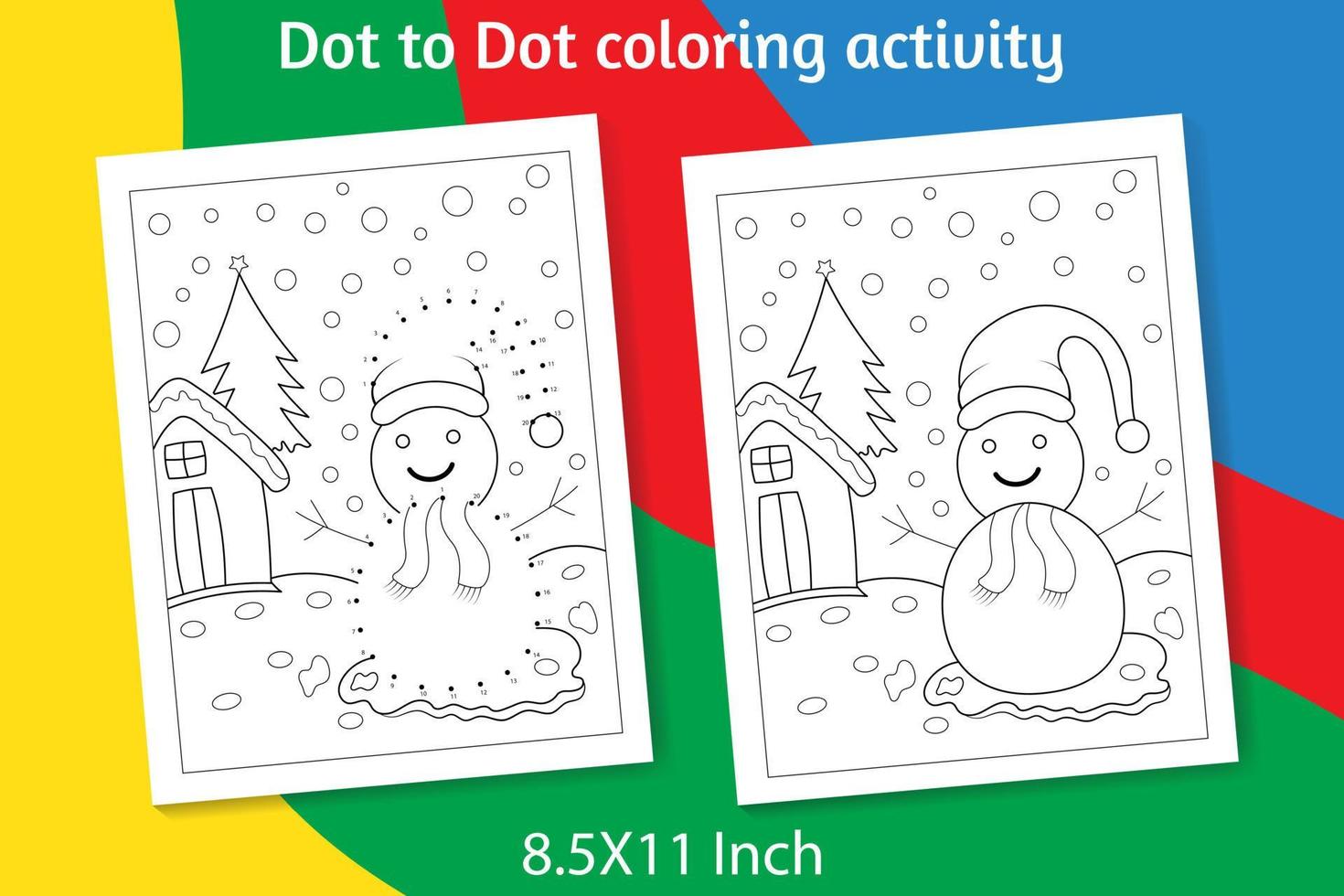 Christmas dot to dot game and color for children, 1 to 20 Connect dot to dot game for children vector