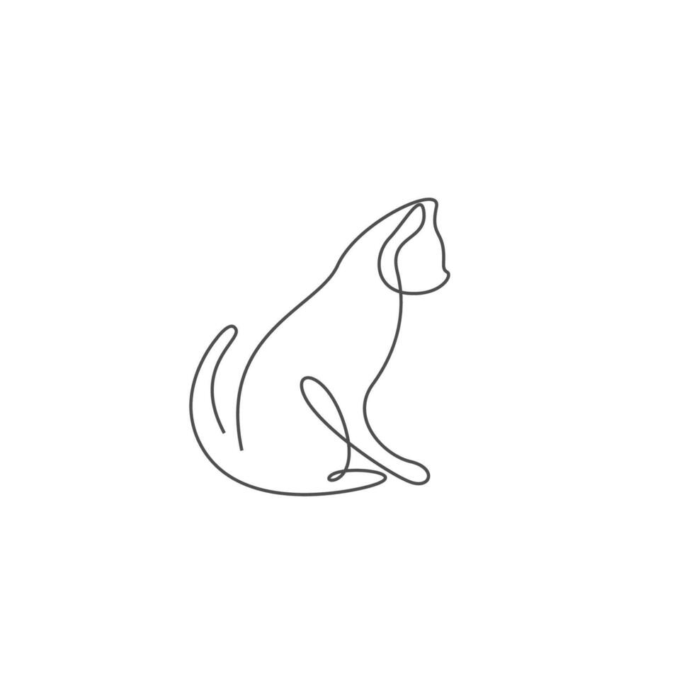 Cat line art design illustration template vector