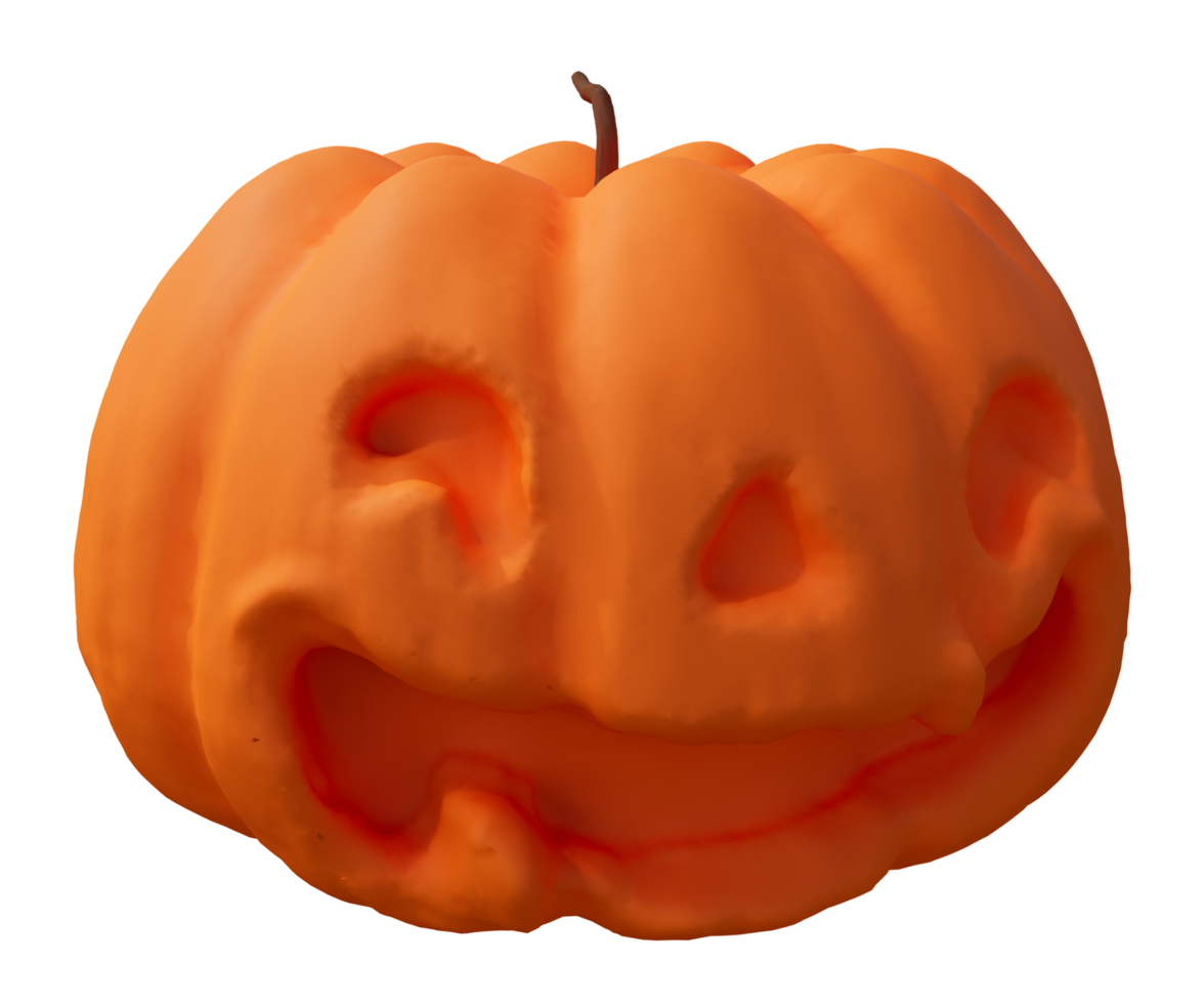 renderização 3D da abóbora de halloween, elemento de design de fundo mínimo de halloween png