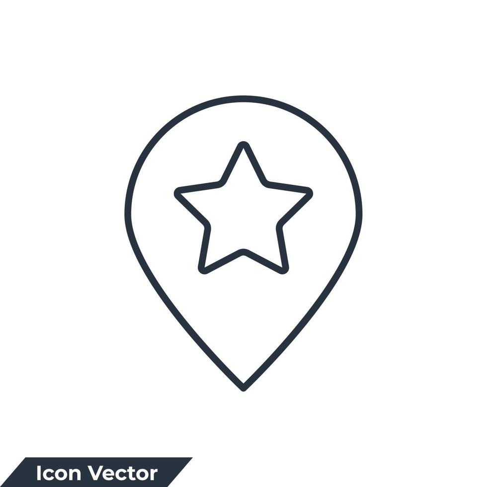 Ilustración de vector de logotipo de icono de punto de alfiler. plantilla de símbolo de ubicación para la colección de diseño gráfico y web