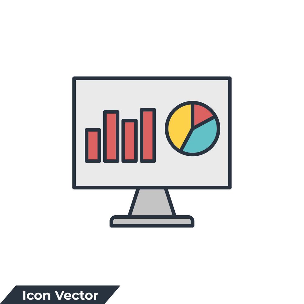 Ilustración de vector de logotipo de icono de monitoreo. plantilla de símbolo de administración del tablero para la colección de diseño gráfico y web