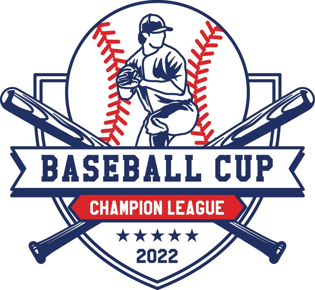 Hand Drawn Baseball Emblems of teams and competitions Badge vector