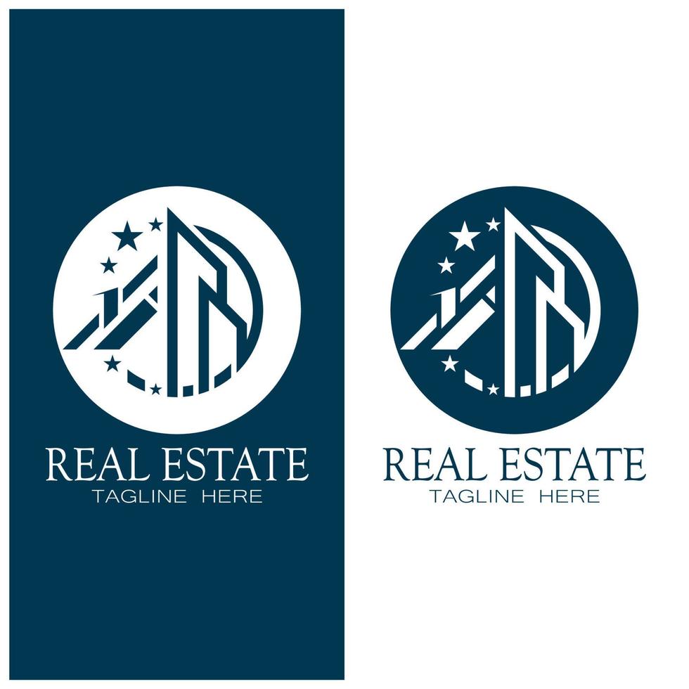 plantilla de ilustración de icono de logotipo de empresa inmobiliaria, construcción, desarrollo inmobiliario y vector de logotipo de construcción