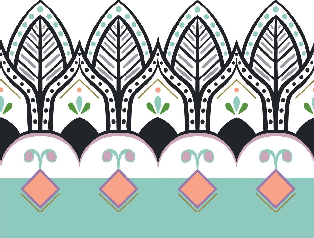 patrón de motivos étnicos geométrico fondo transparente. formas geométricas sprites motivos tribales ropa tela estampado textil diseño tradicional con triángulos. ilustración vectorial vector