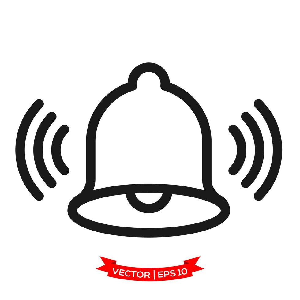 bell illustration in trendy flat style, bell icon vector